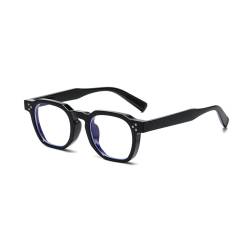LJCZKA Brille mit Blaulichtfilter Rund Herren Damen, Runde Brille Ohne Stärke Retro Anti Blaulicht Brille Quadratisch Computerbrille von LJCZKA