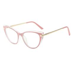 LJCZKA Katzenaugen Brille Ohne Stärke Damen – Blaue Licht Blockieren Brille Retro Blaulicht Brille Blaulichtfilter für PC, TV and Handy von LJCZKA