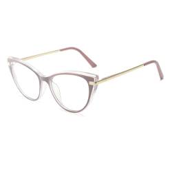 LJCZKA Katzenaugen Brille Ohne Stärke Damen – Blaue Licht Blockieren Brille Retro Blaulicht Brille Blaulichtfilter für PC, TV and Handy von LJCZKA