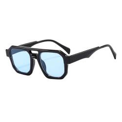 LJCZKA Retro Doppelsteg Sonnenbrille für Damen Herren, Klassisch 70er Sonnenbrille Pilotenbrille mit UV400 Schutz von LJCZKA