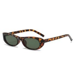 LJCZKA Retro Kleine Ovale Sonnenbrille für Herren Damen 90er Vintage Extra Schmale Ovale Dünne Cat Eye Mode Sonnenbrille von LJCZKA