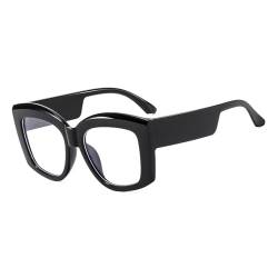 LJCZKA Vintage Blaulichtfilter Brille Damen Quadratisch, Retro Brille Ohne Stärke Dicker Rahmen Damen Groß Pc Gaming von LJCZKA