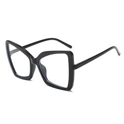 LJCZKA Vintage Blaulichtfilter Brille Katzenaugen Damen, Retro Brille Ohne Stärke Damen Groß Brille Schmetterling von LJCZKA