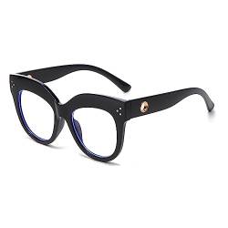 LJCZKA Vintage Blaulichtfilter Brille Katzenaugen Ovale Damen, Retro Brille Ohne Stärke Damen Groß Pc Gaming von LJCZKA