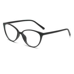 LJCZKA Vintage Brille Ohne Stärke Damen Katzenauge, Blaulichtfilter Brille Damen Katzenaugen Anti Müdigkeit, für PC, TV und Handy von LJCZKA