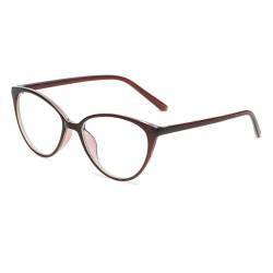 LJCZKA Vintage Brille Ohne Stärke Damen Katzenauge, Blaulichtfilter Brille Damen Katzenaugen Anti Müdigkeit, für PC, TV und Handy von LJCZKA