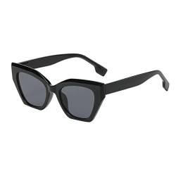 LJCZKA Vintage Katzenauge Sonnenbrille Damen – Retro Katzenaugen Sonnenbrille Cateye Eckig Kleine Brillen Damen mit UV-Schutz von LJCZKA