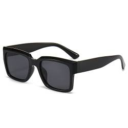 LJCZKA Vintage Sonnenbrille Rechteckig für Damen Herren, Retro Sonnenbrille Quadratisch Trendige Mode Modisch Brille Eckig 90s UV400 Schutz von LJCZKA