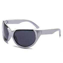 LJCZKA y2k Wraparound Sonnenbrille für Herren Damen, Futuristisch Vintage Sonnenbrille Schnelle Brille Radsportbrille Sport Fahrradbrille mit UV-Schutz von LJCZKA
