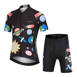 Fahrradhose Kinder Radhose Jungen 128 Fahrradtrikot Jungen Bekleidung Fahrrad Kinder Mädchen Fahrradtrikot von LJENFCI