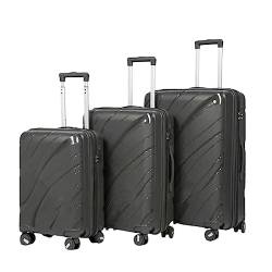 LJKSHNCX 3-teiliges Gepäckset, Leichter Handgepäckkoffer, Gepäckkofferset, Verstellbarer Schalthebel, mit Spinnerrädern für Damen von LJKSHNCX
