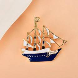 2PCS Rot Emaille Segelboot Broschen Frauen Trendy Legierung Boot Brosche Pin für Frauen Männer Hüte Schal Schnalle Metall abzeichen von LJQZFWXX