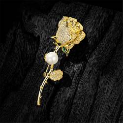 Kupfer Zirkon Brosche Rose DIY Perle Leere Unterstützung Corsage Weibliche Strickjacke Pin Mantel Zubehör (A (A Wie das Bild zeigt) von LJQZFWXX