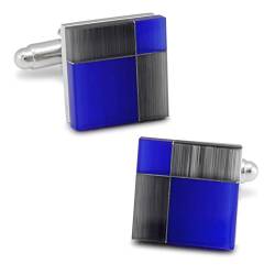 Personalisierte blaue Herren-Manschettenknöpfe, Hemd-Accessoires, Metall für Damen- und Herren-Manschettenknöpfe (Farbe: B) (AA) von LJQZFWXX