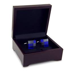 Personalisierte blaue Herren-Manschettenknöpfe, Hemdzubehör, Metall für Damen und Herren, Manschettenknöpfe (Farbe: B) (BA) von LJQZFWXX