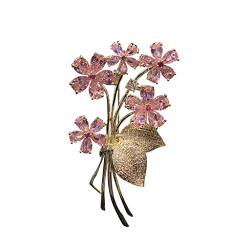 Retro elegante Strickjacke Schal Knopf Temperament Strass Blume Brosche Pin Mantel Zubehör (A (A wie das Bild zeigt) von LJQZFWXX