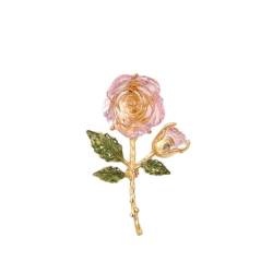 Romantische glasierte Rose handgemachte tropfende Öl Brosche Damen Hemd Anzug Kleid Corsage von LJQZFWXX