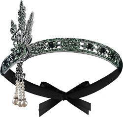 LJRPUPY 1920er Jahre Art Deco Haarschmuck Stirnband Great Gatsby Kopfschmuck Damen Abschlussball Flapper Stirnband von LJRPUPY