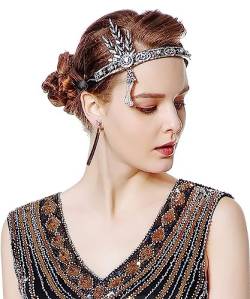 LJRPUPY 1920er Jahre Art Deco Haarschmuck Stirnband Great Gatsby Kopfschmuck Damen Abschlussball Flapper Stirnband von LJRPUPY