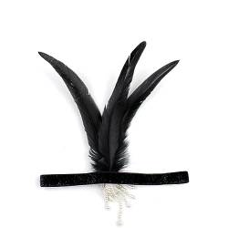 LJRPUPY 1920er Jahre Kopfschmuck Flapper Stirnband Feder Haarband Great Gatsby Kopfschmuck Zubehör für Frauen Mädchen von LJRPUPY