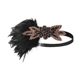 LJRPUPY 1920er Jahre Kopfschmuck Flapper Stirnband Gatsby Haarschmuck Strass Flapper Feder Kopfschmuck für Frauen Mädchen von LJRPUPY