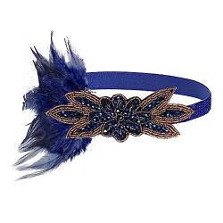 LJRPUPY 1920er Jahre Kopfschmuck Flapper Stirnband Gatsby Haarschmuck Strass Flapper Feder Kopfschmuck für Frauen Mädchen von LJRPUPY