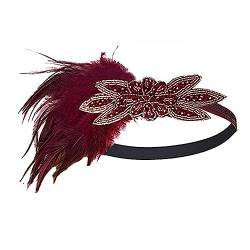 LJRPUPY 1920er Jahre Kopfschmuck Flapper Stirnband Gatsby Haarschmuck Strass Flapper Feder Kopfschmuck für Frauen Mädchen von LJRPUPY