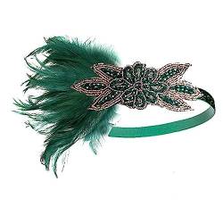 LJRPUPY 1920er Jahre Kopfschmuck Flapper Stirnband Gatsby Haarschmuck Strass Flapper Feder Kopfschmuck für Frauen Mädchen von LJRPUPY