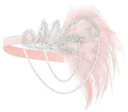 LJRPUPY 1920er Jahre Pailletten Showgirl Kopfschmuck Perle Pfau Feder Haarband Great Gatsby Zubehör für Frauen Mädchen von LJRPUPY