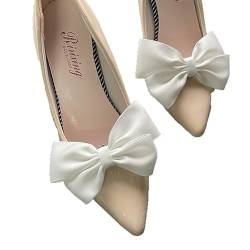 LJRPUPY Absatzschuhe für Hochzeiten, Partys, flache Schuhe, Accessoires, elegante Schleife, abnehmbare Schuhschnallen für Damen und Mädchen, Polyester von LJRPUPY