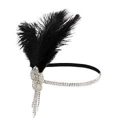 LJRPUPY Damen Retro Federn Kopfschmuck Flapper Stirnband Great Gatsby Feder Stirnband 1920er Cocktail Party Kopfschmuck von LJRPUPY