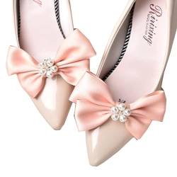 LJRPUPY Schuh-Dekoration für Brautpartys, Hochzeit, Schleife, Schuhanhänger, abnehmbare Schuh-Clips, Tasche, Zubehör für Frauen und Mädchen, Polyester von LJRPUPY