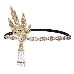 LJRPUPY Strass Haarband 1920er Jahre Kopfschmuck Flapper Stirnband Great Gatsby Kopfschmuck Haarschmuck für Damen von LJRPUPY