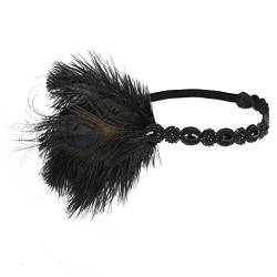 LJRPUPY Vintage Flapper Feder Stirnband Great Gatsby Kopfschmuck Braut Hochzeit Stirnbänder für Frauen Mädchen von LJRPUPY