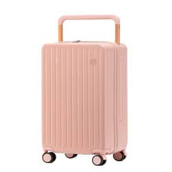 LJSPTU Koffer Breiter Trolley-Koffer, Passwort-Koffer for Damen, 20-Zoll-Herrenkoffer mit Universalrad, Trolley-Koffer Suitcase (Color : Pink, Size : 20in) von LJSPTU