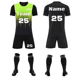 Fußball Trikot Kinder Erwachsene Set Benutzerdefiniert Trikot Jeder Name Nummer Team Logo Fussball Trikot Jungen Männer Personalisierte Fussball Shirt von LJYTMZ