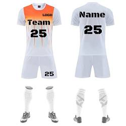 Fußball Trikot Kinder Erwachsene Set Benutzerdefiniert Trikot Jeder Name Nummer Team Logo Fussball Trikot Jungen Männer Personalisierte Fussball Shirt von LJYTMZ