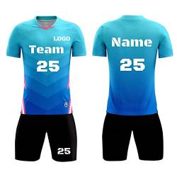 LJYTMZ Benutzerdefiniert Fussball Trikot Trikot Shirt und Shorts 2 Teiliges Set Benutzerdefiniertes Name Nummer Team für Fußball Set fußball Geschenke für Jungs von LJYTMZ