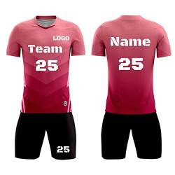 LJYTMZ Benutzerdefiniert Fussball Trikot Trikot Shirt und Shorts 2 Teiliges Set Benutzerdefiniertes Name Nummer Team für Fußball Set fußball Geschenke für Jungs von LJYTMZ