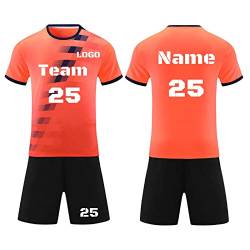 LJYTMZ Benutzerdefiniert fußball Trikot Shirt und Shorts 2 Teiliges Set Personifizieren Name Nummer Mannschaft Fussball Trikots Herren und Frauen von LJYTMZ