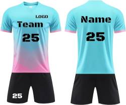 LJYTMZ Fußballtrikot Kinder Benutzerdefiniert Trikot T-Shirt Shorts 2 Teiliges Set mit Namen Nummer Team und Logo fußball Geschenke für Jungs von LJYTMZ
