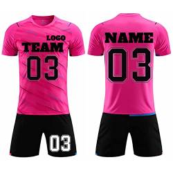 LJYTMZ Personifizieren Fussball Trikot Kinder Erwachsene Hemd & Kurze Set Benutzerdefiniert Trikot Jeder Name Nummer Team Logo fußball Geschenke für Jungs, Lila von LJYTMZ