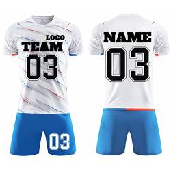 LJYTMZ Personifizieren Fussball Trikot Kinder Erwachsene Hemd & Kurze Set Benutzerdefiniert Trikot Jeder Name Nummer Team Logo fußball Geschenke für Jungs von LJYTMZ