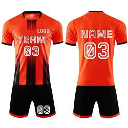 LJYTMZ Personifizieren Fussball Trikot Kinder Erwachsene Hemd & Kurze Set mit Nummer Name Team Logo Fußballtrikot Geschenke für Jungs von LJYTMZ