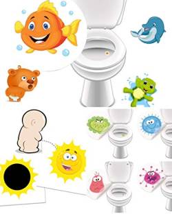 10 Urinal Aufkleber für mehr Hygiene 4x Monster 4x niedliche Tierchen 2x Sonne - lustige Toilettenaufkleber von LK Trend & Style