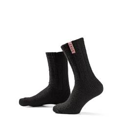 LK Trend & Style Schafwollsocken Damen PARISIAN BLACK wadenlang schwarz Einheitsgröße Wollsocken mit LABEL SOXS.CO von LK Trend & Style