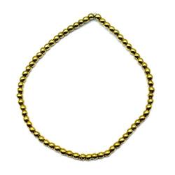 LKBEADS Gold pyrite Round 3mm Smooth Round Beads Bracelet, Gemstone Bracelet Healing Stones, Healing Crystal Bracelet, Natural Gift For Men & Women 7 inches April_18_04-2078 von LKBEADS