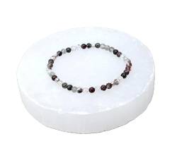 LKBEADS Natural Dainty Lodolite Crystal Gemstone rondelle 4mm smooth 7inch Beads Stretchble bracelet crystal healing energy stone bracelet for Women & Men Adjustable Size von LKBEADS