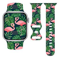 Uhrenarmband, kompatibel mit Apple Watch, 38 mm, 40 mm, 41 mm, grünes Armband für iWatch aus weichem Silikon, verstellbar, für Serie 8, 7, 6, SE, Ultra, Unisex, Ersatzgeschenke für Damen von LKJHGFDSA