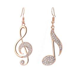 LKMY 925 Sterling Silber Ohrringe, Modekristalle Musik / Note Haken Ohrringe Party Schmuck Ohrhänger für Frauen Mädchen Geschenk von LKMY